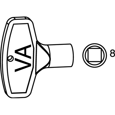 Vatette nyckel vattenutk 8mm fyrkant